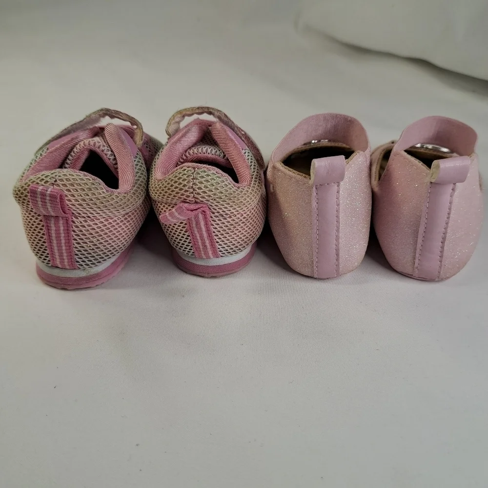 👟bebe & Nautica Pink Infant Shoes Sz 3 & 4